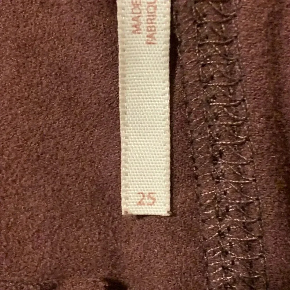 Free People Women's Faux Leather‎ Mid Rise Vegan Leggings In Wine Size 25